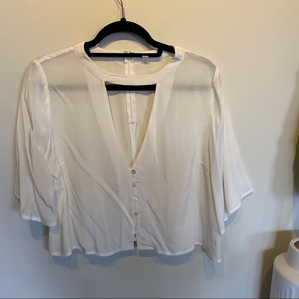 White Low Cut Top